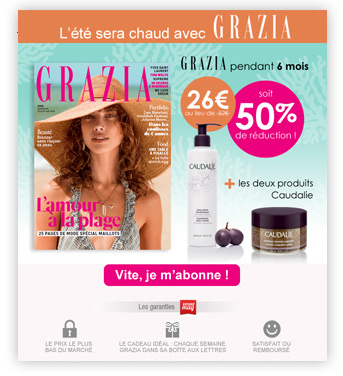 Offre d'abonnement pour le magazine Grazia